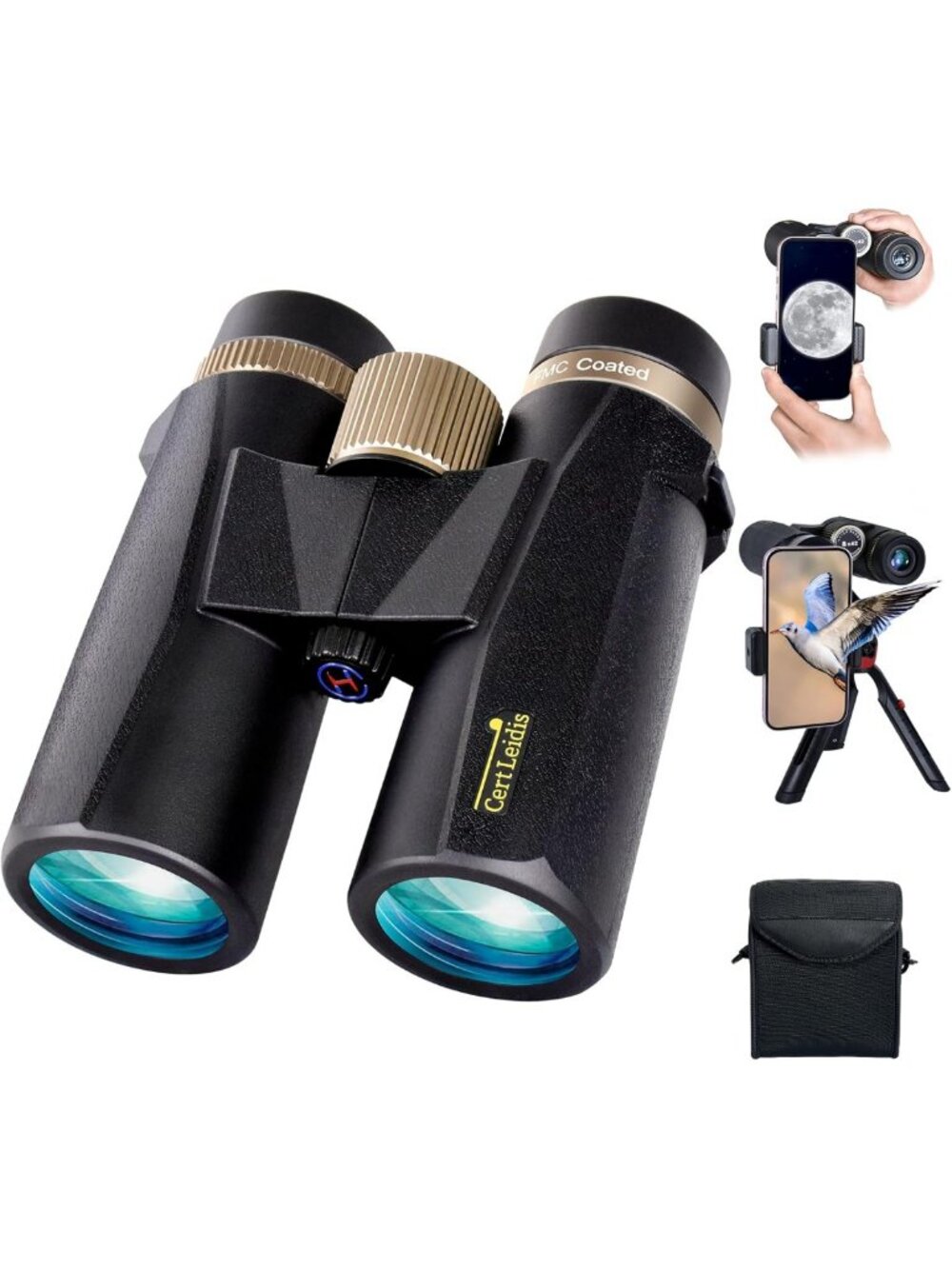 High-Powered 8x42 HD Binoculars with Phone Adapter & Tripod - Waterproof